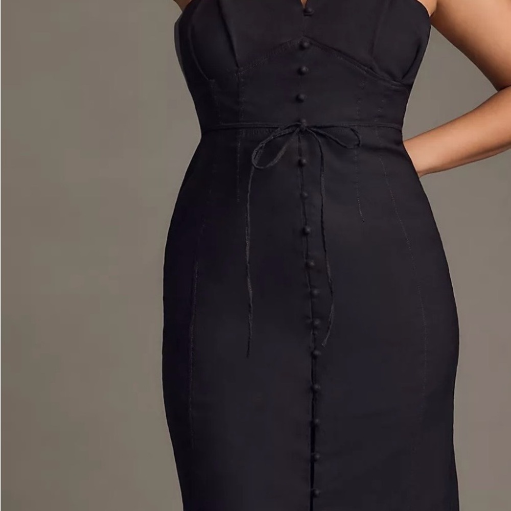 Anthropologie Black Midi Dress - Picture 3 of 7